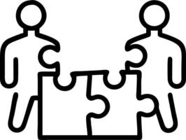 Business team collaborating on jigsaw puzzle in office environment copy space on left. vector