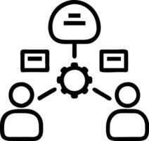 Business team collaborating on IT infrastructure plain background copy space on top. vector