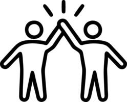 Business team celebrating puzzle success with high fives candid photo copy space below. Set 3 vector