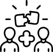 Business team brainstorming puzzle strategies with bokeh digital art background copy space above. vector
