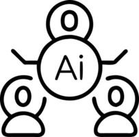 Business professionals using AI powered CRM system with bokeh digital art copy space vector