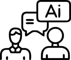 Business professionals interacting with AI powered virtual assistant in office copy space Set 2 vector