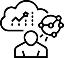 Business professional using AI powered predictive analytics in close up copy space vector