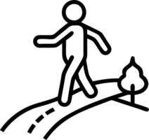 Business person walking on a path merging into a green field vector