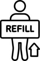 Business owner promoting refill station in eco friendly store vector
