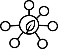 Business network nodes forming a green leaf with copy space Set 2 vector