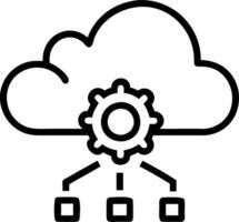 Business manager utilizing cloud software with bokeh digital art background space for text vector