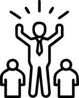 Business leader empowering team on glossy background Set 4 vector