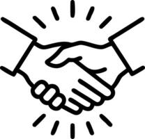 Business handshake with multiple colored light trails and copy space vector