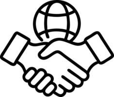 Business Handshake with Green Globe Overlay and Copy Space vector