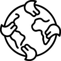 Business hands forming a circle around green earth with copy space Set 2 vector
