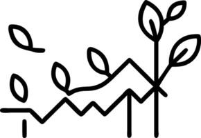 Business graph with tree branches and leaves and copy space vector