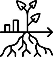 Business graph growing from tree roots with bokeh background vector
