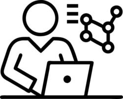 Business executive using AI powered data analytics tools on glossy desk copy space vector