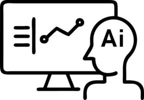 Business executive reviewing AI performance metrics on glossy screen copy space vector