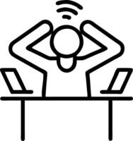 Business executive feeling stressed with multiple screens in bokeh digital art copy space Set 6 vector