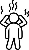 Business executive feeling burnt out with high workload in macro close up copy space vector