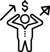Business executive dealing with financial instability in modern office copy space vector