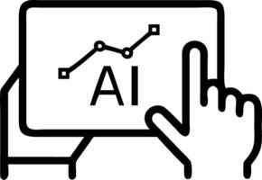 Business executive analyzing AI market trends on digital tablet copy space Set 2 vector