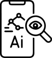 Business executive examining AI driven sales analytics on smartphone macro copy space vector