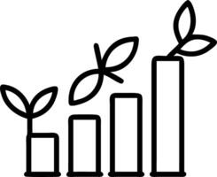 Business chart made of green leaves with copy space vector