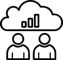 Business analysts reviewing cloud data with bokeh digital art theme and copy space vector