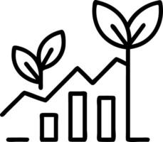 Business chart made of leaves with bokeh background vector