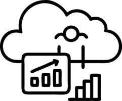 Business analysts interpreting cloud data with soft abstract digital art theme copy space vector