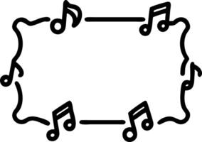 Border frame with traditional instruments and musical notes copy space in center. vector