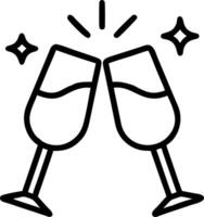Bokeh digital art of champagne glasses clinking with sparkling backgrounds copy space below. vector