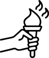 Bokeh digital art of a torch passing from one hand to another with copy space above. vector