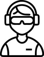 Assembly line worker using AI guided headset vector