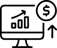 Banker analyzing cash flow on computer in dark background vector