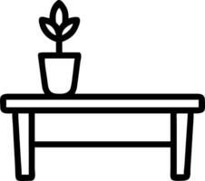 Background of an eco friendly office with a clean desk and a small potted plant on a glossy surface vector