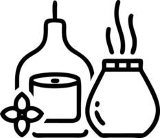 Aromatherapy diffuser and essential oil set vector