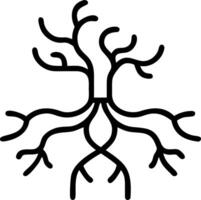 Abstract tree with roots and branches of different colors and copy space vector