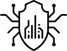 Abstract shield over digital city with copy space vector