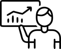 Abstract silhouette of marketer presenting data on futuristic screen with soft bokeh lights and copy space. vector