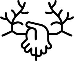 Abstract tree with branches forming handshake with copy space vector