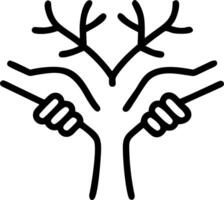 Abstract tree with branches forming a handshake with soft colors vector