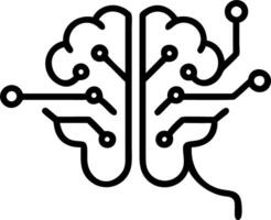 Abstract maze of glowing lines forming a brain shape with copy space vector