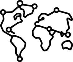 Abstract map with interconnected points of different colors and copy space vector
