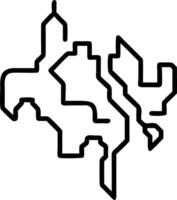Abstract maze forming city map with copy space vector