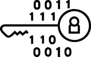 Abstract key unlocking digital padlock with binary code background and copy space vector