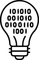 Abstract light bulb made of binary code with copy space vector