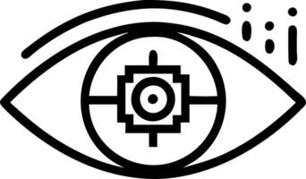 Abstract human eye with digital interface and copy space vector