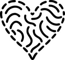 Abstract heart made of diverse fingerprints with copy space vector