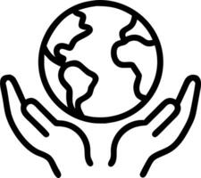 Abstract hands holding earth with business elements overlay vector