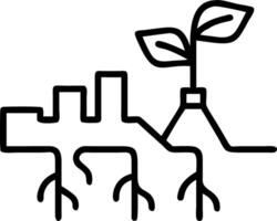 Abstract factory silhouette with tree roots blending vector