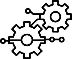 Abstract gears interlocking with digital circuits and bokeh background space for text. vector
